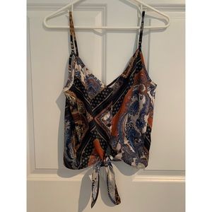H&M Scarf Print Tie Camisole Top